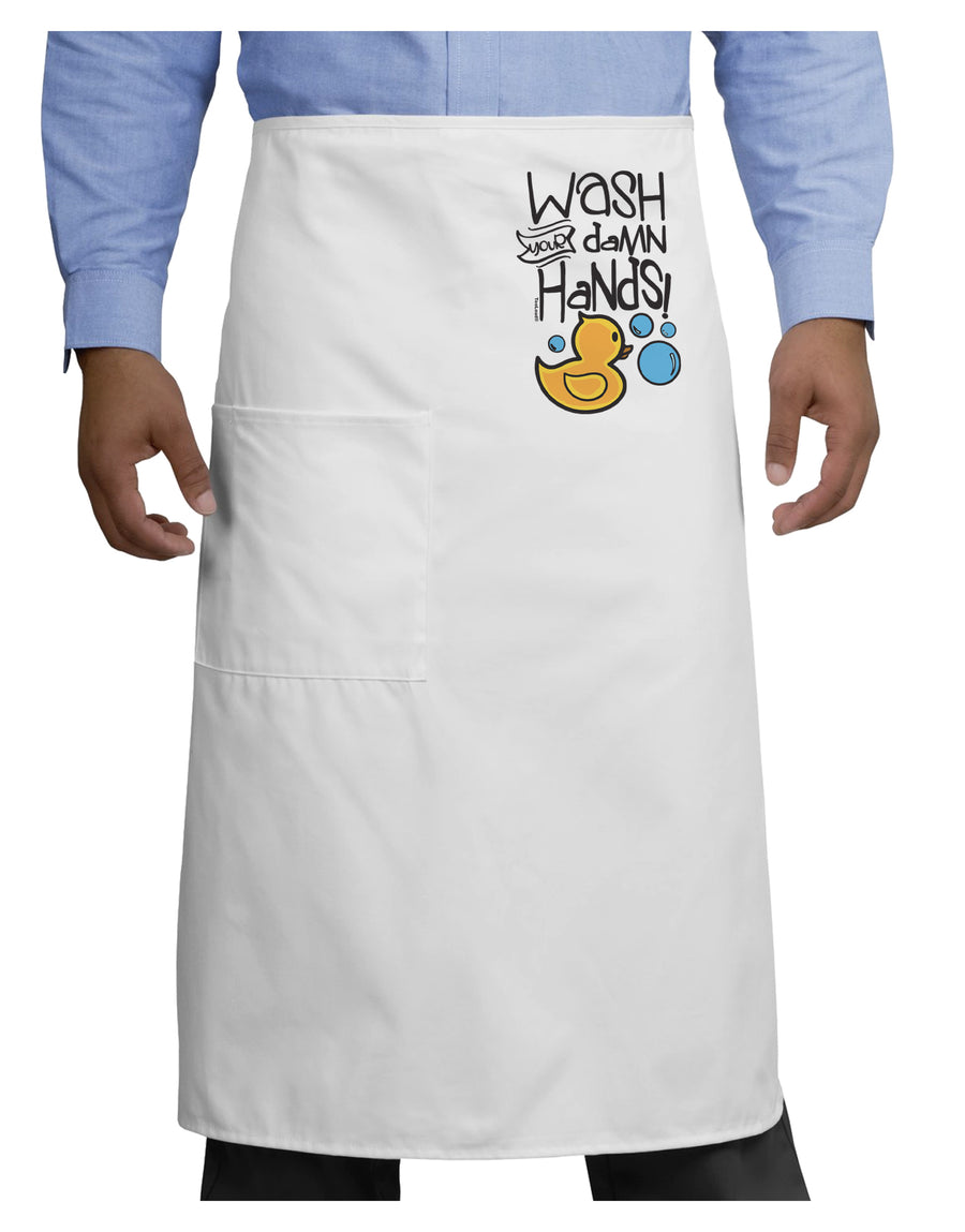 Wash your Damn Hands Adult Bistro Apron-Bistro Apron-TooLoud-White-One-Size-Adult-Davson Sales