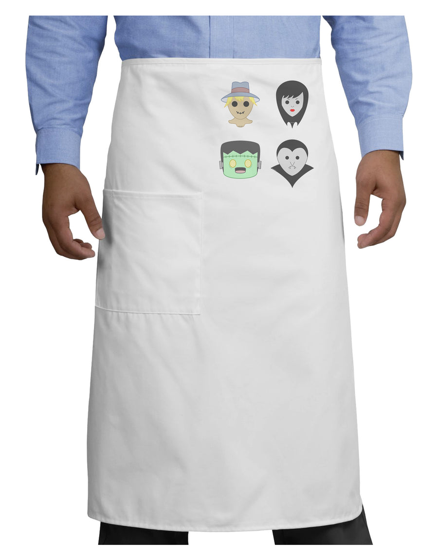 Four Lil Monsters - Halloween Design Adult Bistro Apron-Bistro Apron-TooLoud-White-One-Size-Adult-Davson Sales