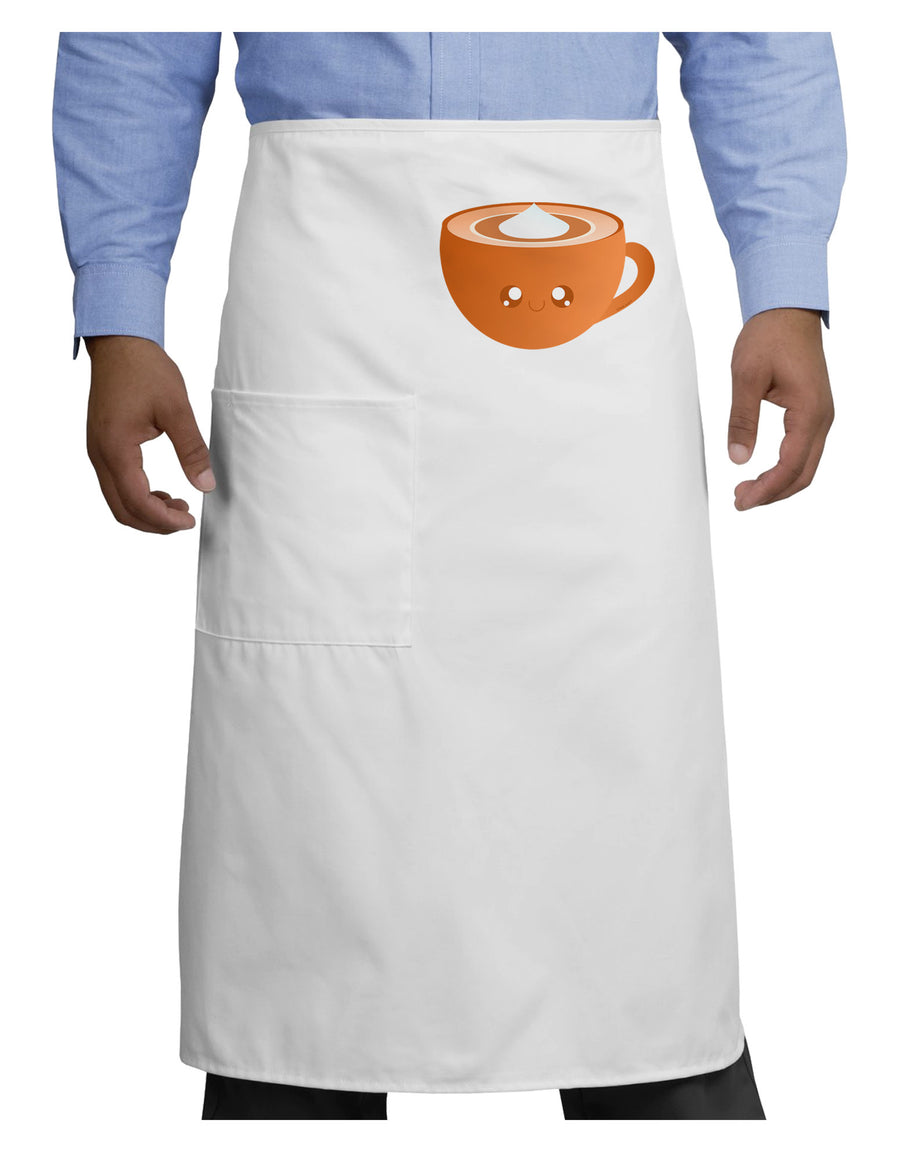 Cute Holiday Drink Pumpkin Spice Latte Adult Bistro Apron-Bistro Apron-TooLoud-White-One-Size-Adult-Davson Sales