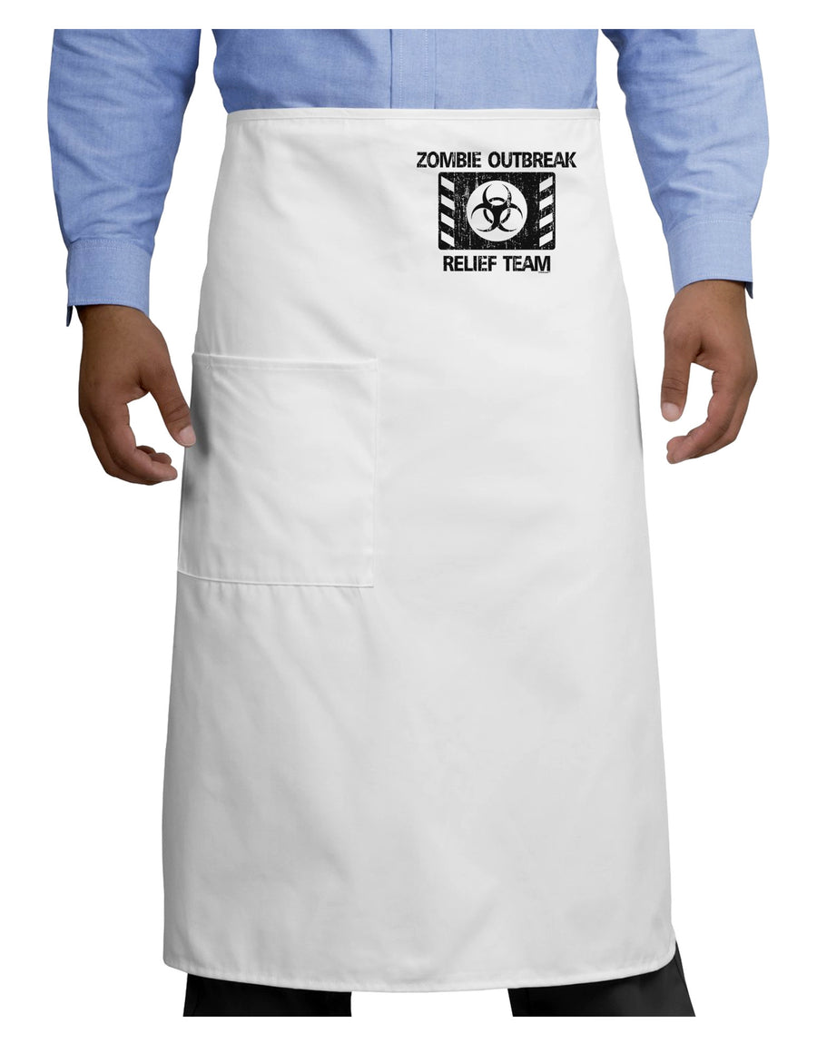 Zombie Outbreak Relief Team Biohazard Adult Bistro Apron-Bistro Apron-TooLoud-White-One-Size-Adult-Davson Sales