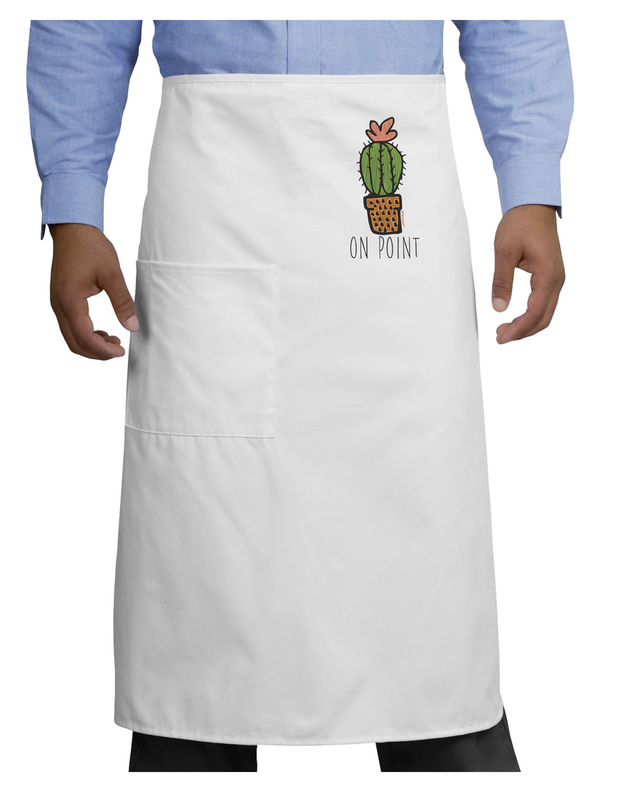 TooLoud On Point Cactus Adult Bistro Apron-Bistro Apron-TooLoud-White-One-Size-Adult-Davson Sales