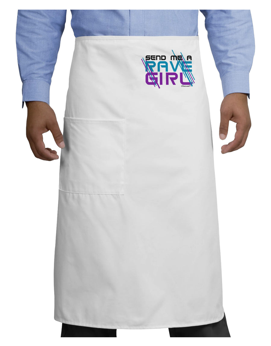 Send Me A Rave Girl Adult Bistro Apron-Bistro Apron-TooLoud-White-One-Size-Adult-Davson Sales