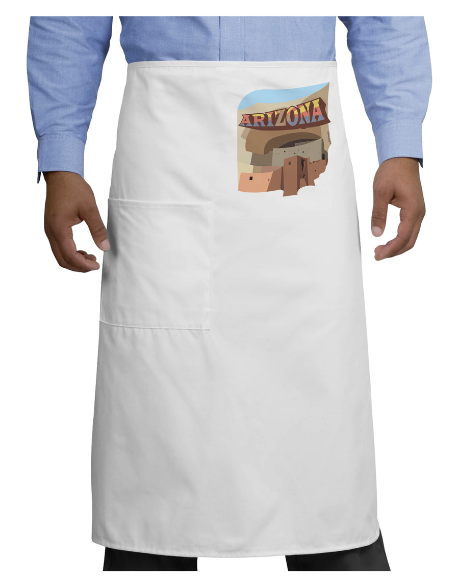 Arizona Montezuma Castle Adult Bistro Apron-Bistro Apron-TooLoud-White-One-Size-Adult-Davson Sales