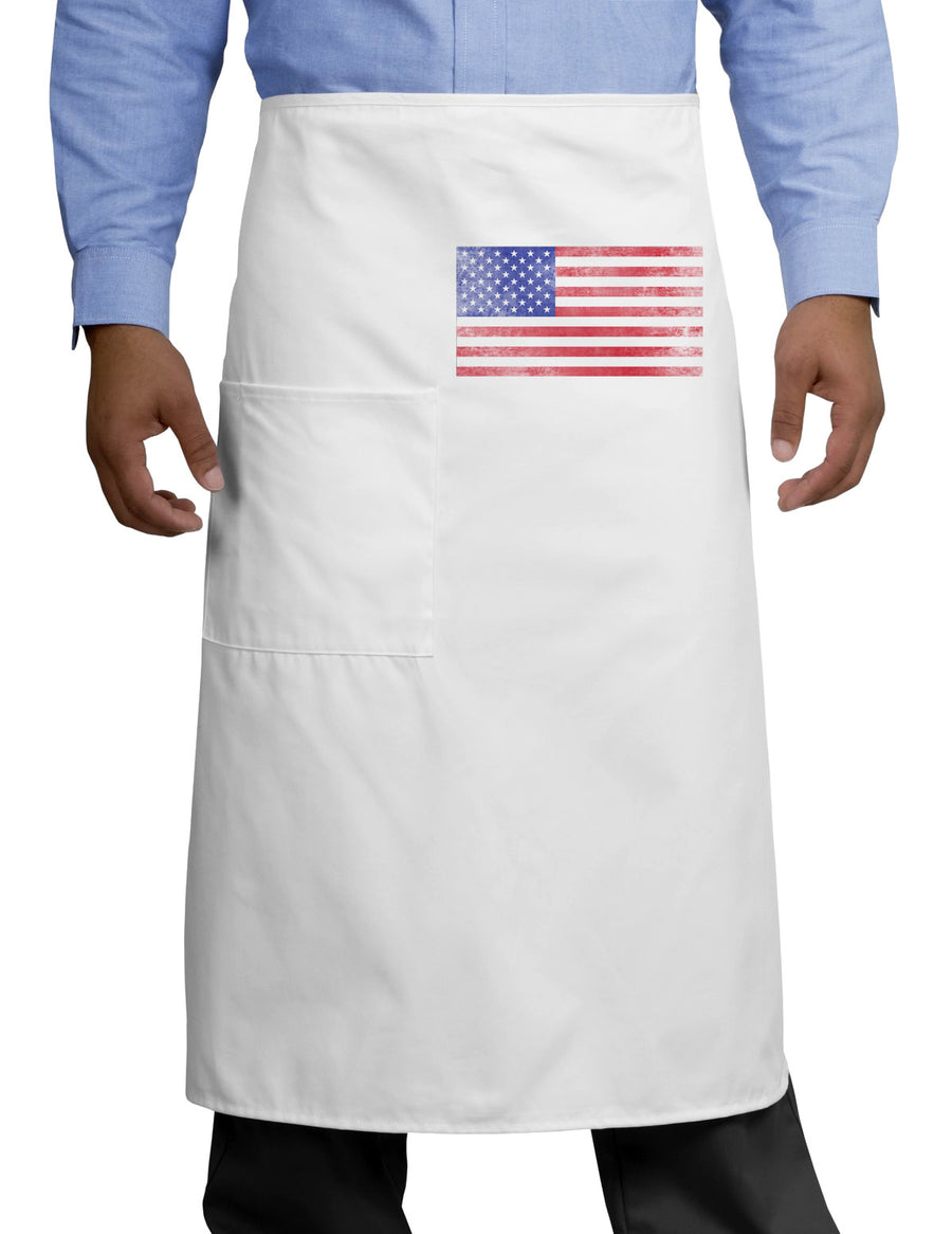 Weathered American Flag Adult Bistro Apron-Bistro Apron-TooLoud-White-One-Size-Adult-Davson Sales