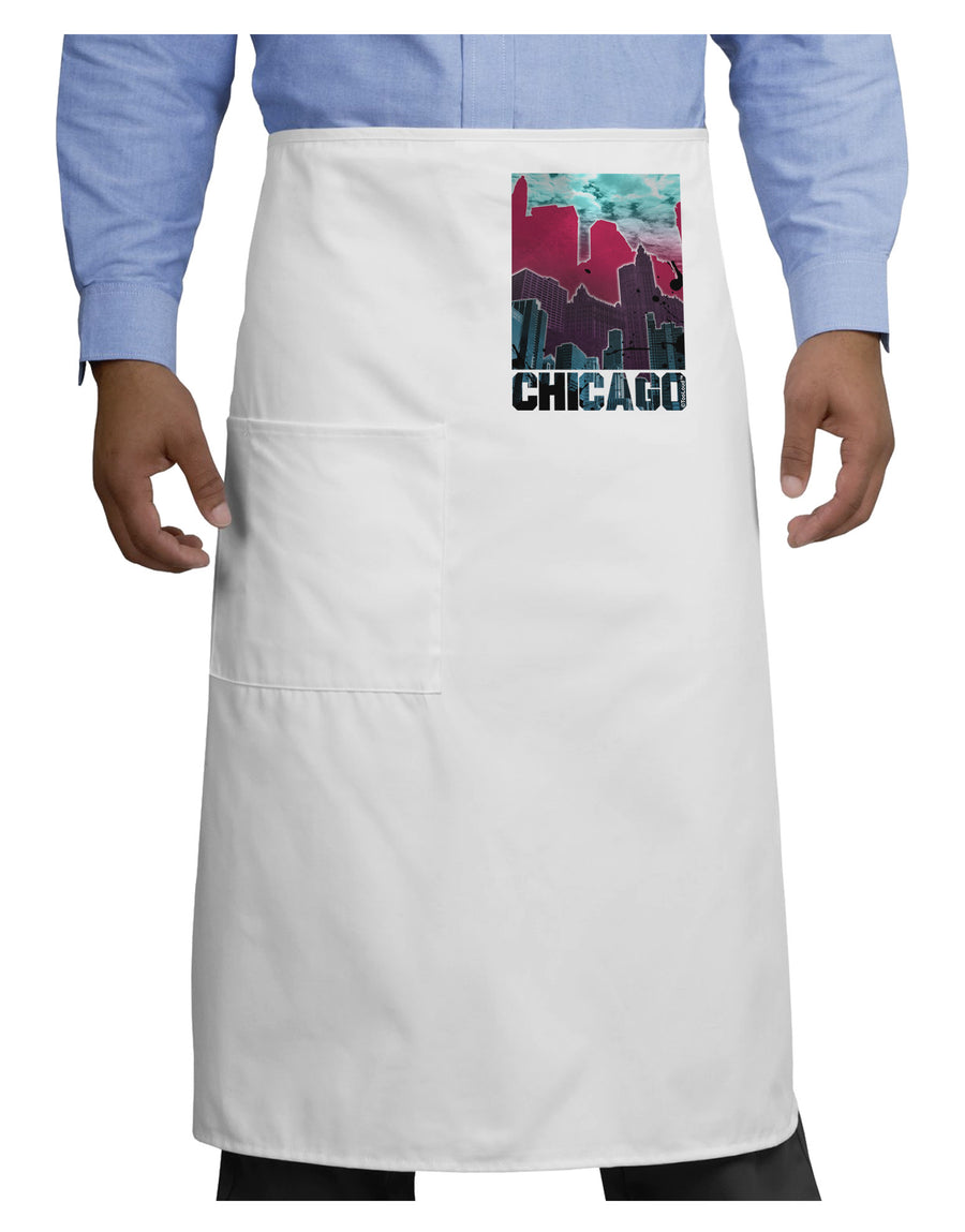 Chicago Abstract 2 Adult Bistro Apron-Bistro Apron-TooLoud-White-One-Size-Adult-Davson Sales