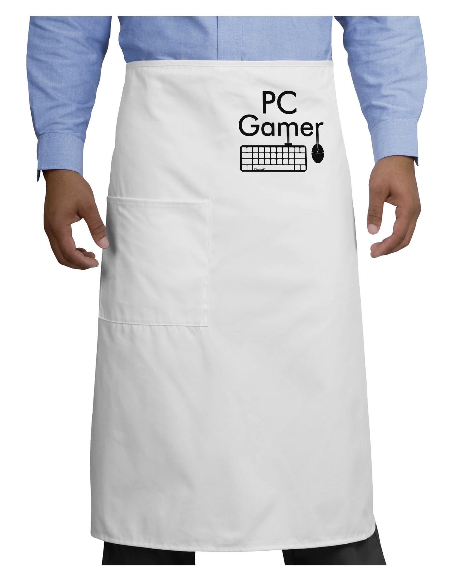 PC Gamer BnW Adult Bistro Apron-Bistro Apron-TooLoud-White-One-Size-Adult-Davson Sales
