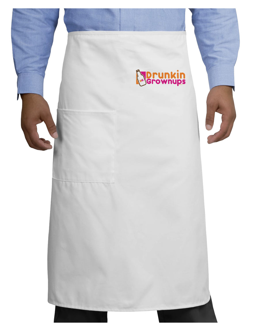 Drunken Grown ups Funny Drinking Adult Bistro Apron by TooLoud-Bistro Apron-TooLoud-White-One-Size-Adult-Davson Sales