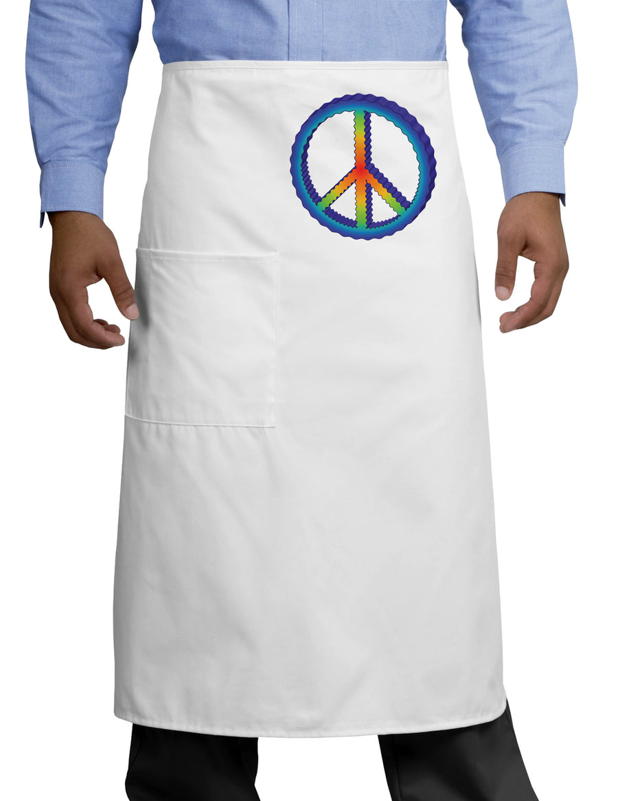 Rainbow Peace Adult Bistro Apron-Bistro Apron-TooLoud-White-One-Size-Adult-Davson Sales