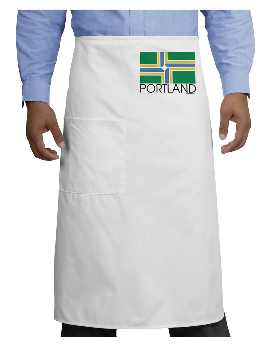 Portland Oregon Flag Text Adult Bistro Apron-Bistro Apron-TooLoud-White-One-Size-Adult-Davson Sales