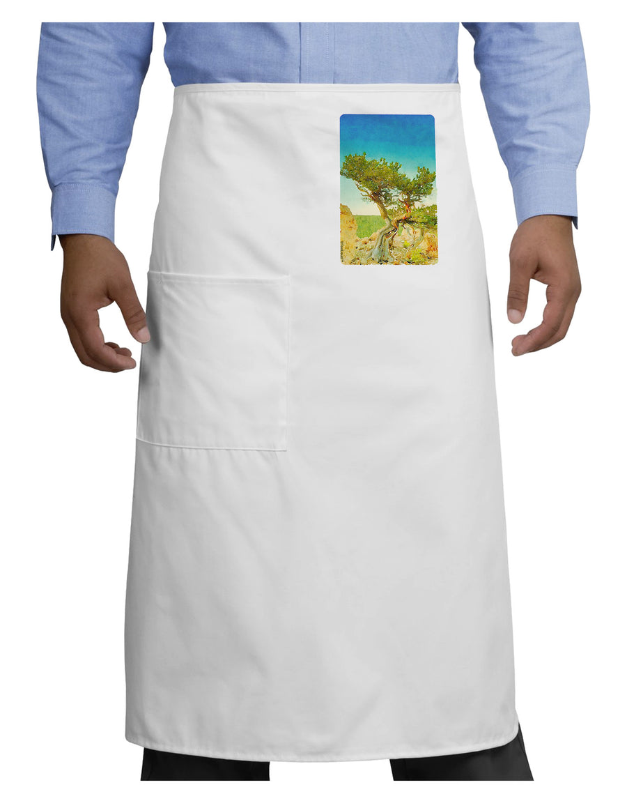 Colorado Tree Watercolor Adult Bistro Apron-Bistro Apron-TooLoud-White-One-Size-Adult-Davson Sales