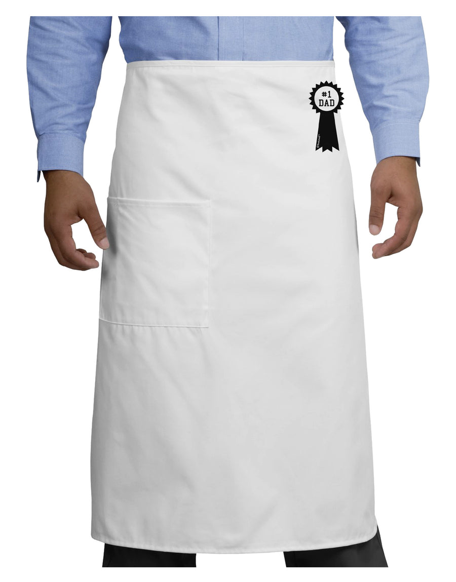 Number One Dad Award Ribbon Adult Bistro Apron-Bistro Apron-TooLoud-White-One-Size-Adult-Davson Sales