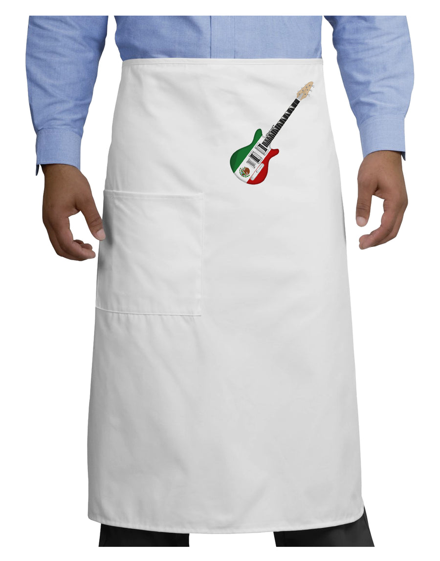 Mexican Flag Guitar Design Adult Bistro Apron by TooLoud-Bistro Apron-TooLoud-White-One-Size-Adult-Davson Sales