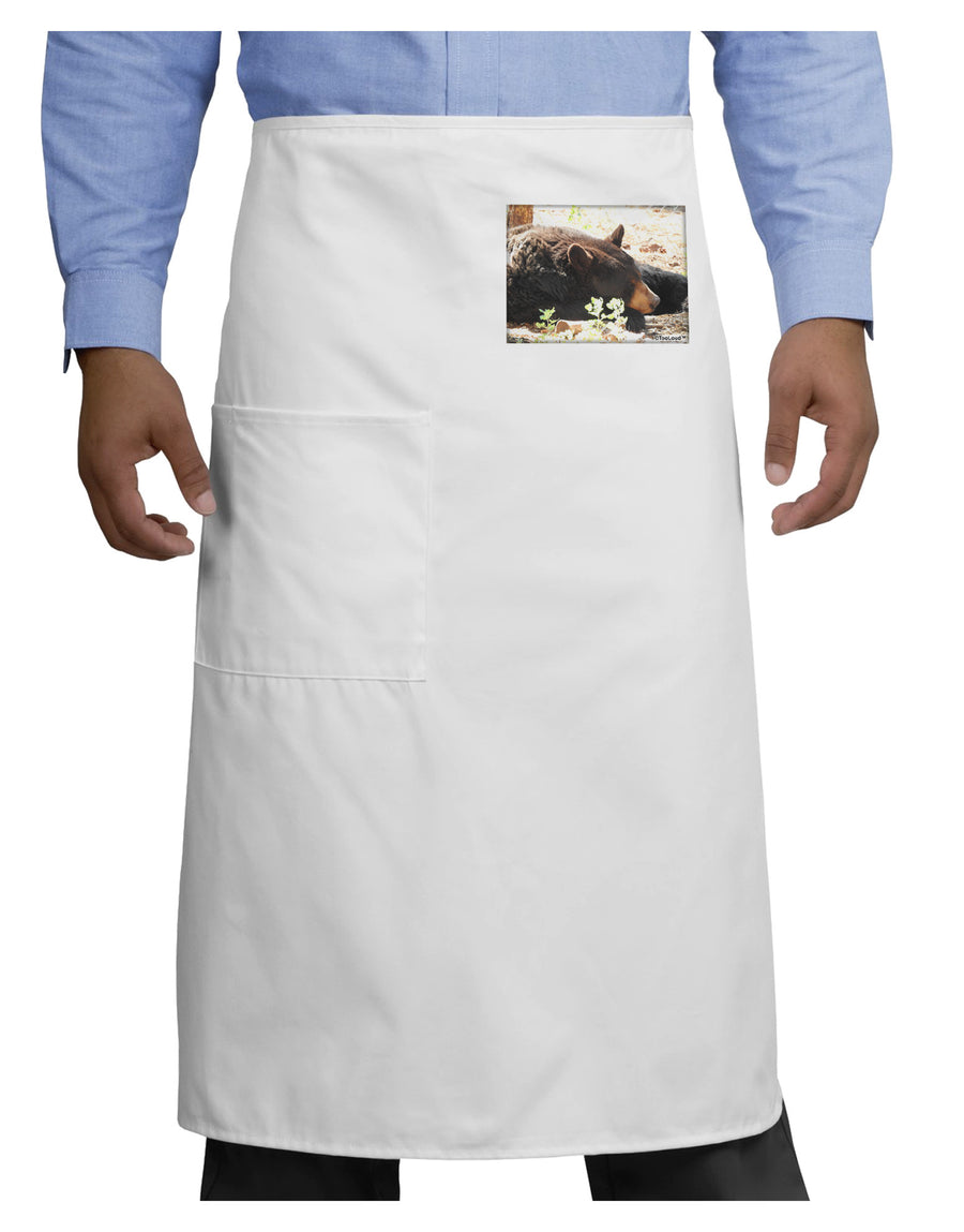 Laying Black Bear Adult Bistro Apron-Bistro Apron-TooLoud-White-One-Size-Adult-Davson Sales