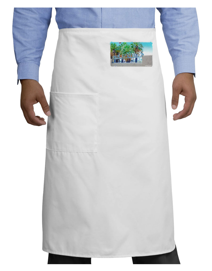 Palm Springs Watercolor Adult Bistro Apron-Bistro Apron-TooLoud-White-One-Size-Adult-Davson Sales