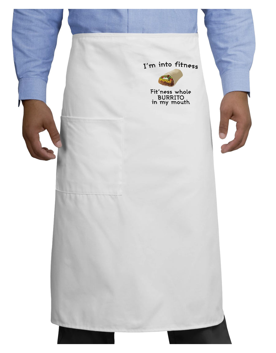 I'm Into Fitness Burrito Funny Adult Bistro Apron by TooLoud-Bib Apron-TooLoud-White-One-Size-Adult-Davson Sales