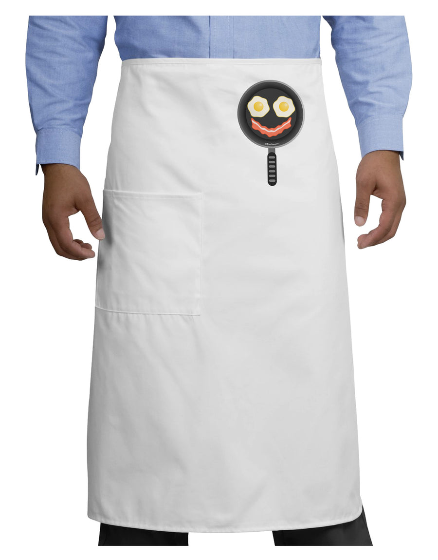 Eggs and Bacon Smiley Face Adult Bistro Apron by TooLoud-Bistro Apron-TooLoud-White-One-Size-Adult-Davson Sales