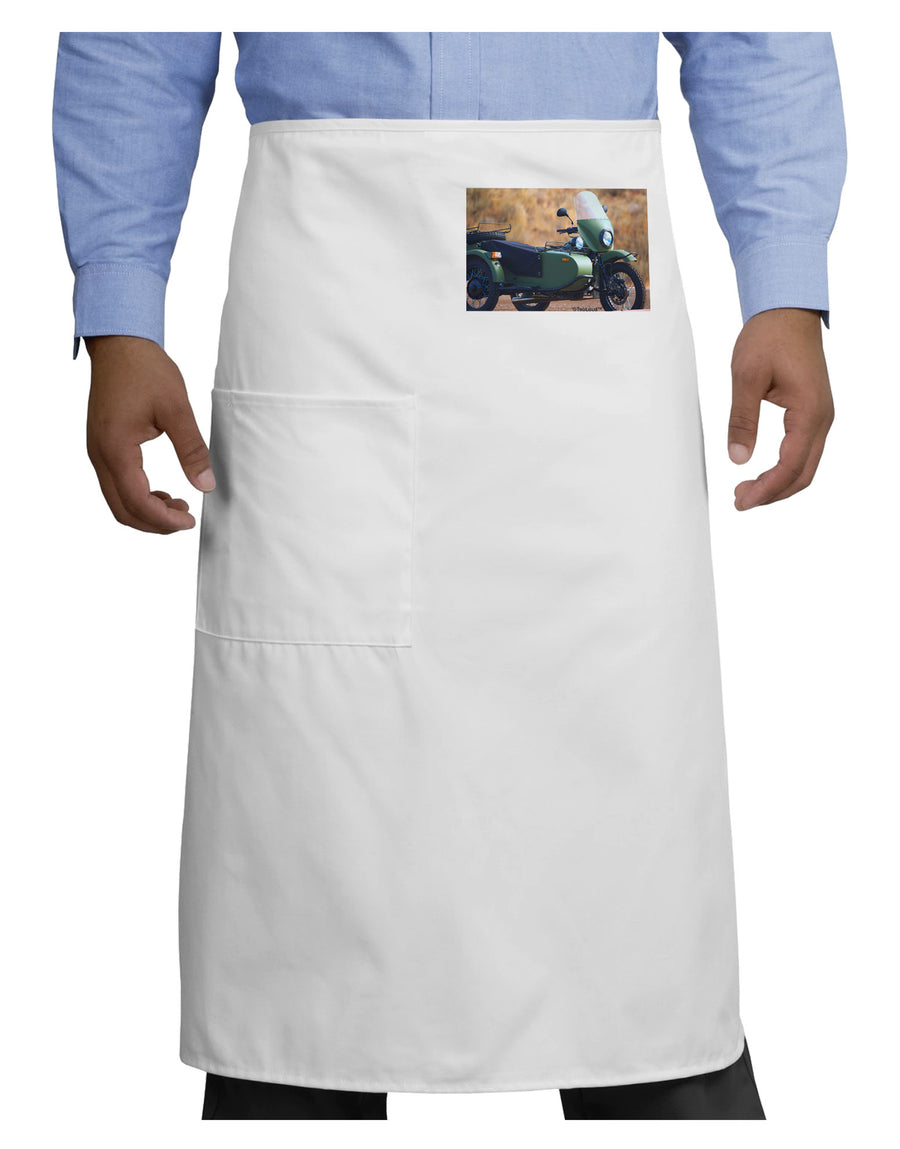 Sidecar Motorcycle Photo Adult Bistro Apron-Bistro Apron-TooLoud-White-One-Size-Adult-Davson Sales