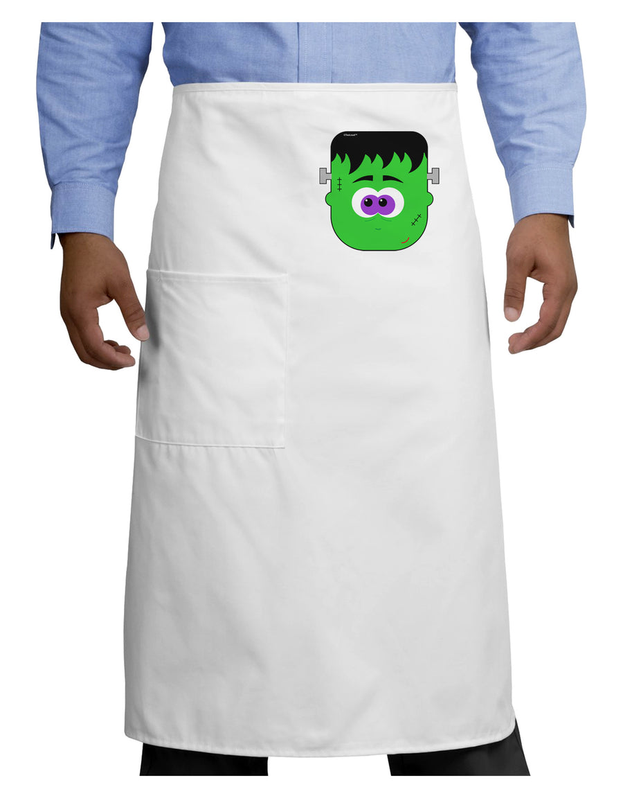 Frankenstein Face Halloween Adult Bistro Apron-Bistro Apron-TooLoud-White-One-Size-Adult-Davson Sales