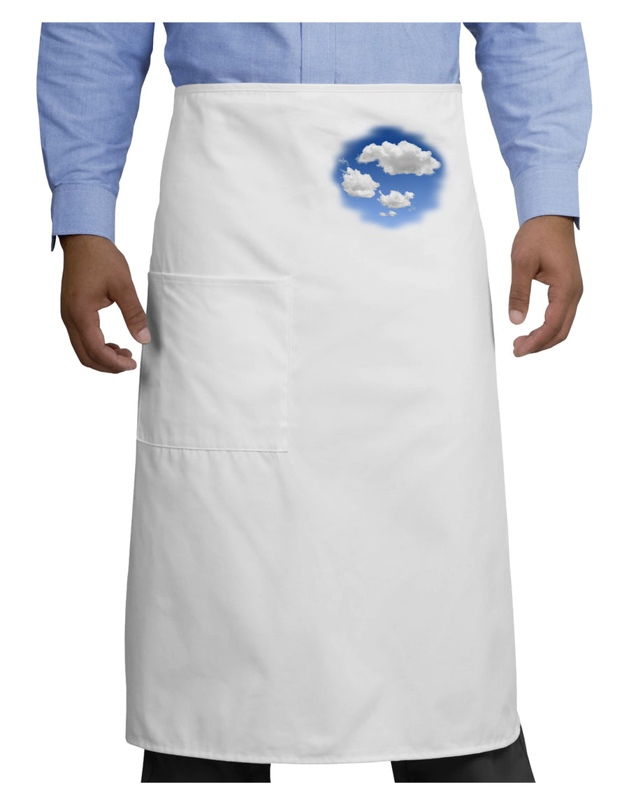 Blue Sky Puffy Clouds Adult Bistro Apron-Bistro Apron-TooLoud-White-One-Size-Adult-Davson Sales