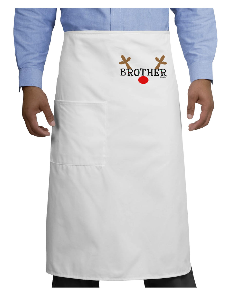 Matching Family Christmas Design - Reindeer - Brother Adult Bistro Apron by TooLoud-Bistro Apron-TooLoud-White-One-Size-Adult-Davson Sales