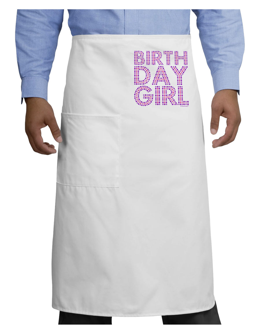 Birthday Girl - Pink and Purple Dots Adult Bistro Apron by TooLoud-Bistro Apron-TooLoud-White-One-Size-Adult-Davson Sales