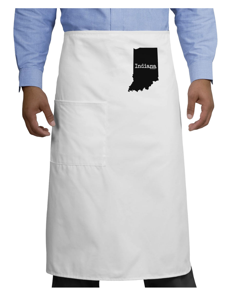 Indiana - United States Shape Adult Bistro Apron-Bistro Apron-TooLoud-White-One-Size-Adult-Davson Sales