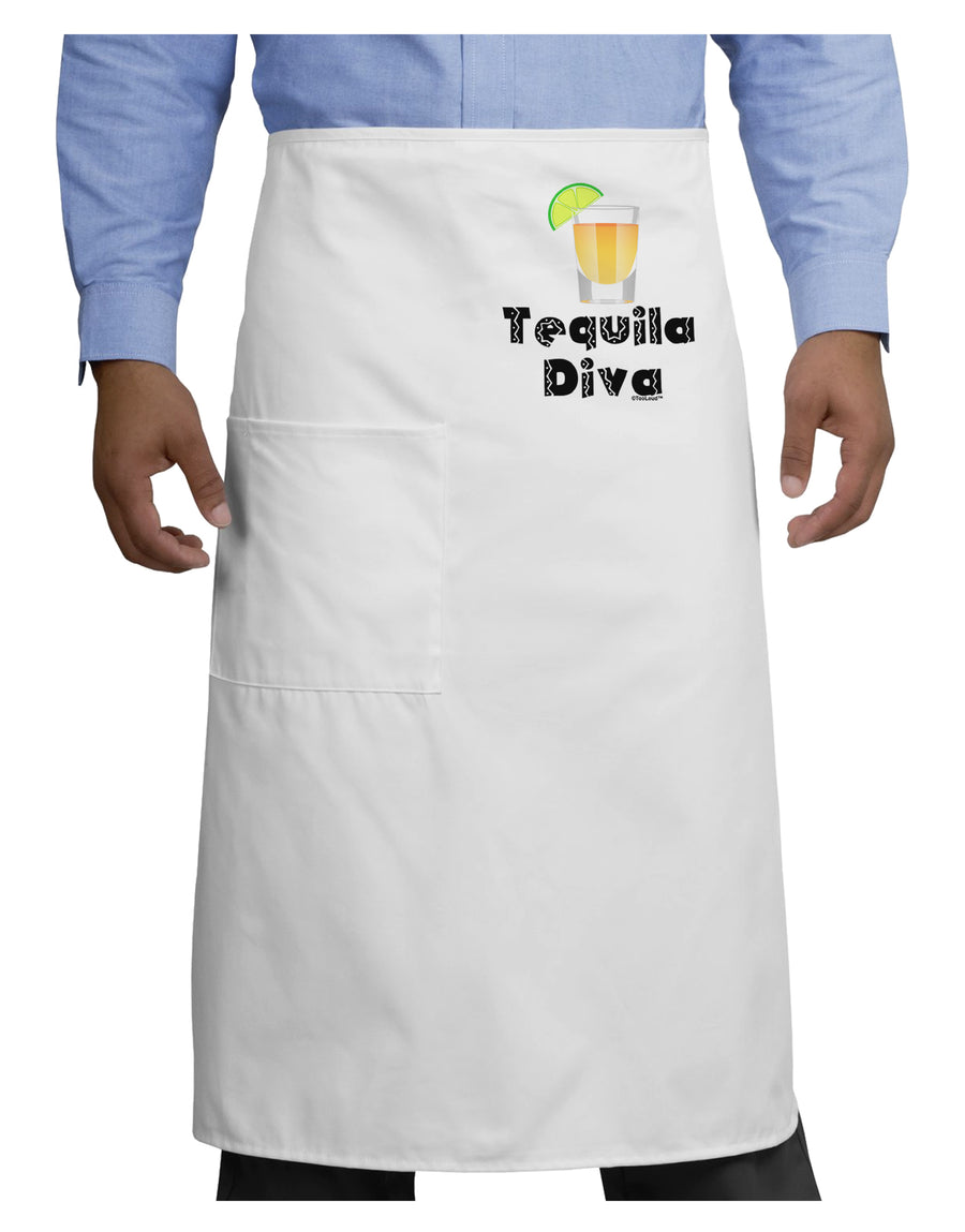 Tequila Diva - Cinco de Mayo Design Adult Bistro Apron by TooLoud-Bistro Apron-TooLoud-White-One-Size-Adult-Davson Sales