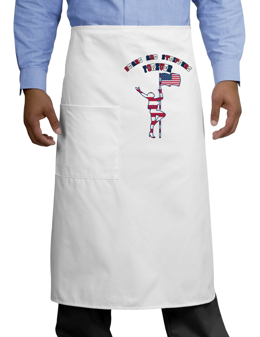 Stars and Strippers Forever Female Adult Bistro Apron-Bistro Apron-TooLoud-White-One-Size-Adult-Davson Sales