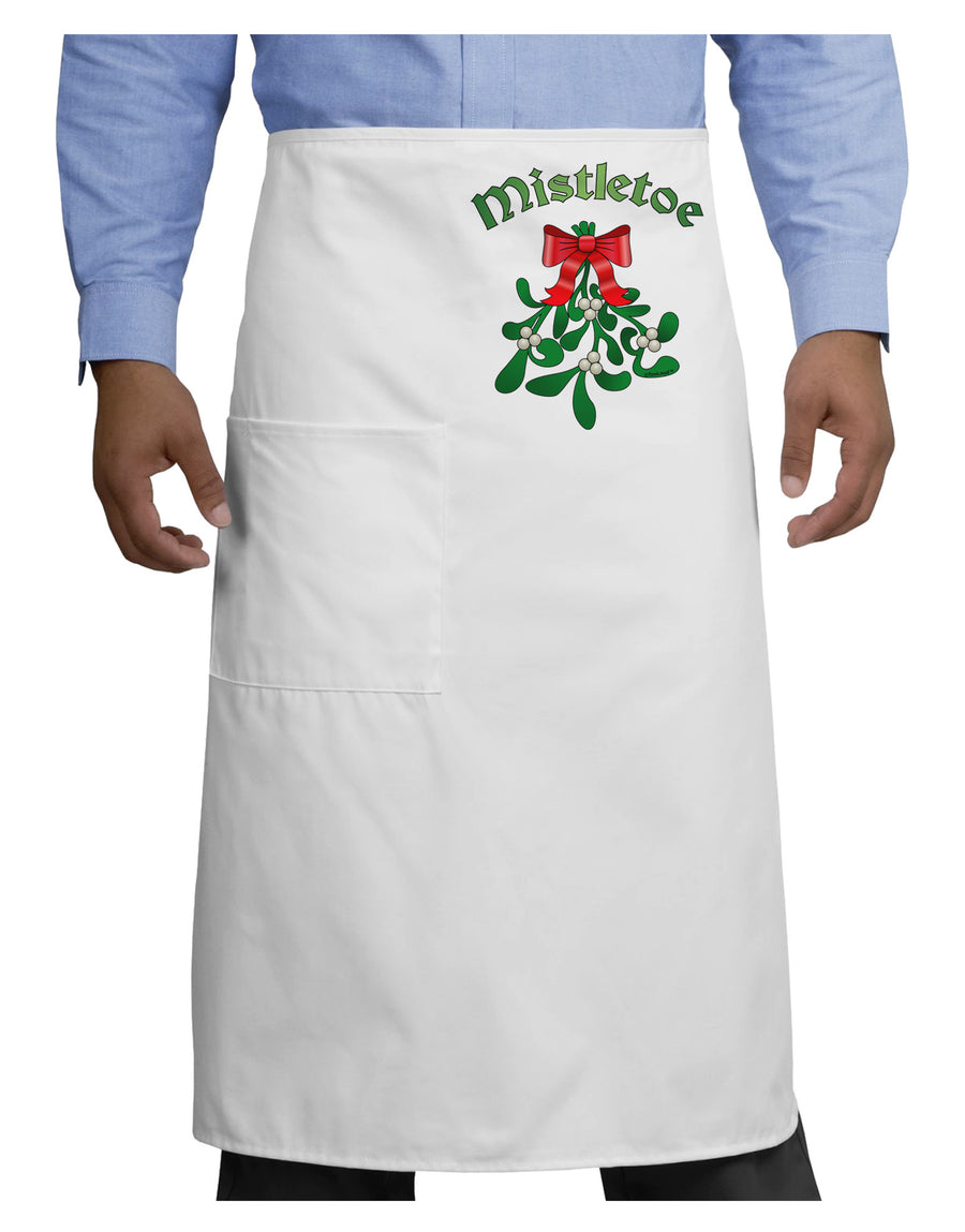 Christmas Kiss Mistletoe Adult Bistro Apron-Bistro Apron-TooLoud-White-One-Size-Adult-Davson Sales