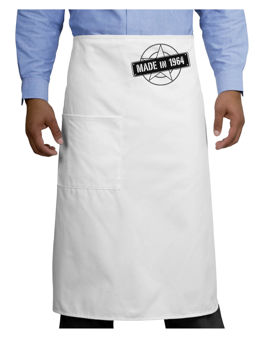 Made In Birth Year 1964 Adult Bistro Apron-Bistro Apron-TooLoud-White-One-Size-Adult-Davson Sales