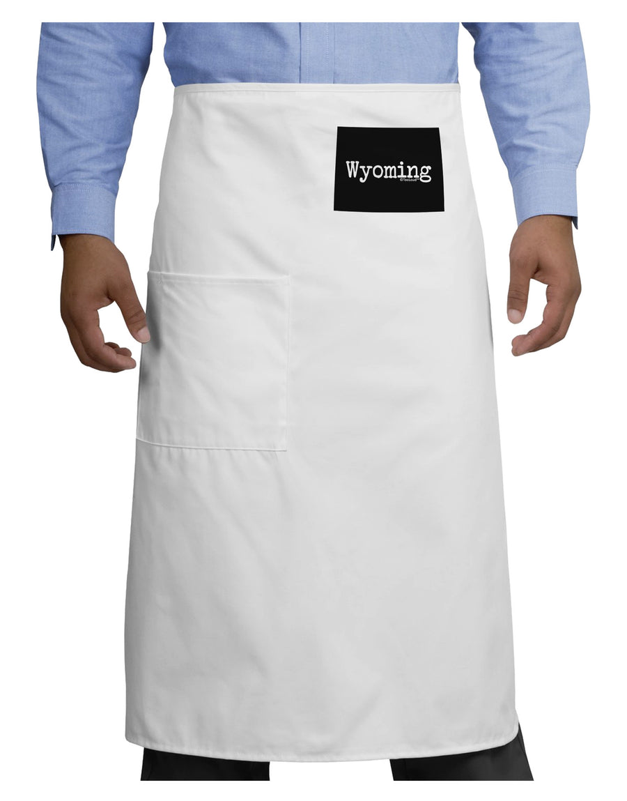 Wyoming - United States Shape Adult Bistro Apron-Bistro Apron-TooLoud-White-One-Size-Adult-Davson Sales