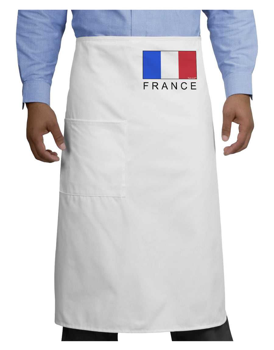 French Flag - France Text Adult Bistro Apron by TooLoud-Bistro Apron-TooLoud-White-One-Size-Adult-Davson Sales