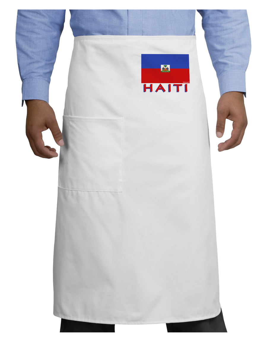 Haiti Flag Adult Bistro Apron-Bistro Apron-TooLoud-White-One-Size-Adult-Davson Sales