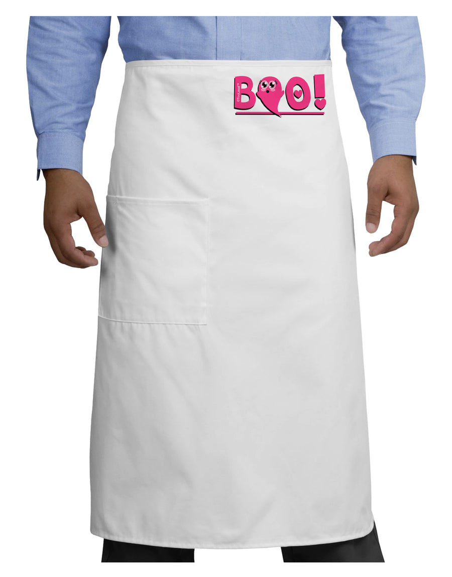 Cute Boo Text Pink Adult Bistro Apron-Bistro Apron-TooLoud-White-One-Size-Adult-Davson Sales