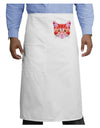 Geometric Kitty Red Adult Bistro Apron-Bistro Apron-TooLoud-White-One-Size-Adult-Davson Sales