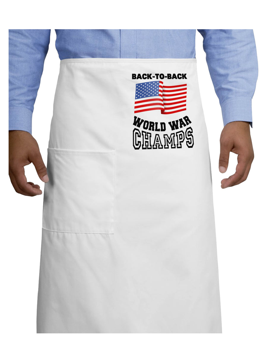 Back to Back World War Champs Adult Bistro Apron-Bistro Apron-TooLoud-White-One-Size-Adult-Davson Sales