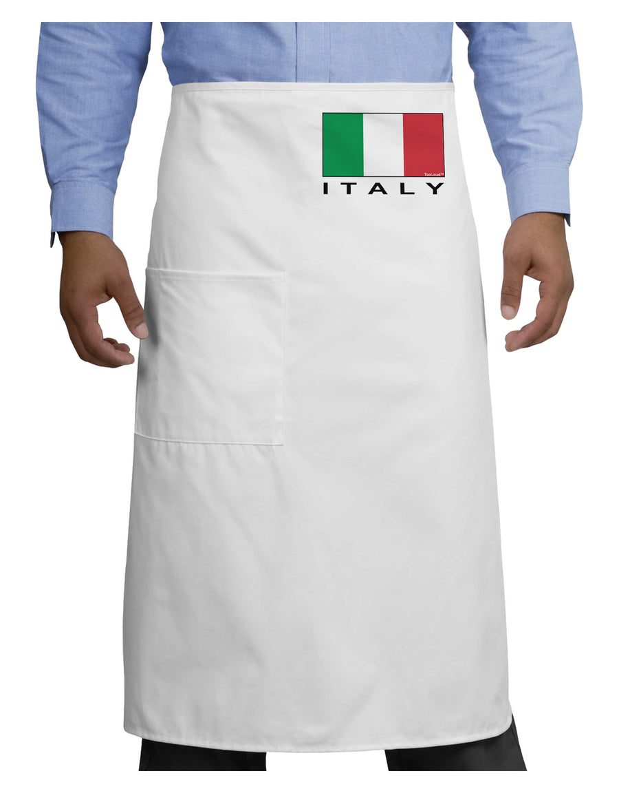 Italian Flag - Italy Text Adult Bistro Apron by TooLoud-Bistro Apron-TooLoud-White-One-Size-Adult-Davson Sales