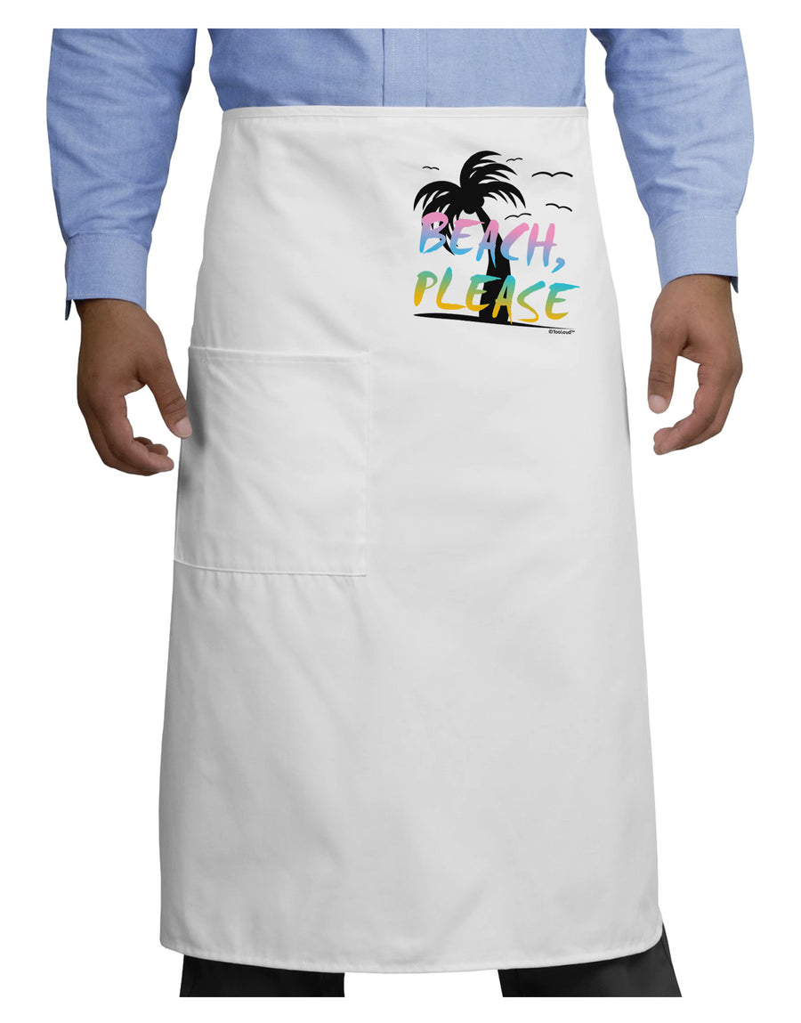 Beach Please - Summer Colors with Palm Trees Adult Bistro Apron-Bistro Apron-TooLoud-White-One-Size-Adult-Davson Sales