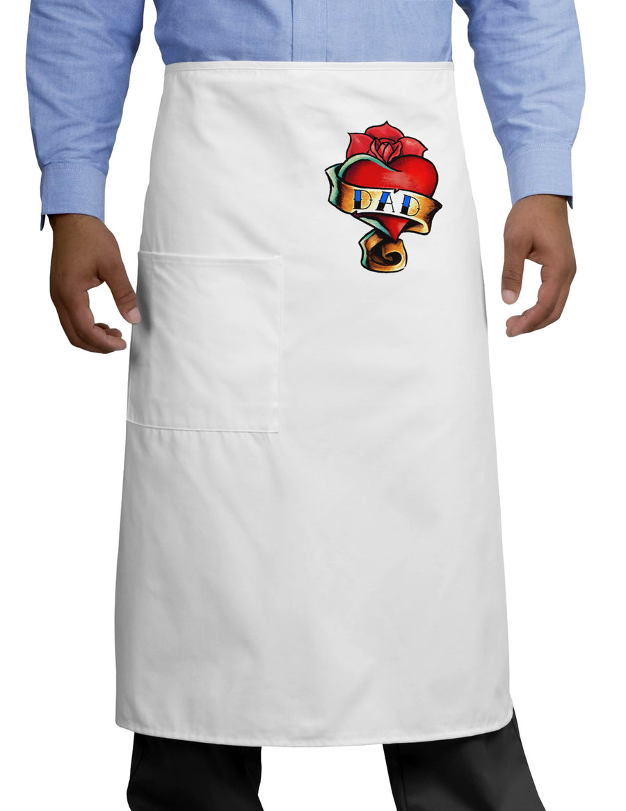 Tattoo Heart Dad Adult Bistro Apron-Bistro Apron-TooLoud-White-One-Size-Adult-Davson Sales