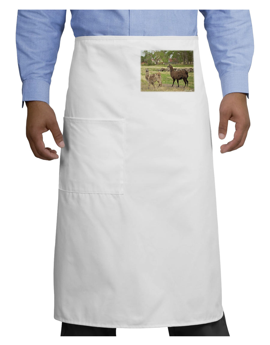 Standing Llamas Adult Bistro Apron by TooLoud-Bistro Apron-TooLoud-White-One-Size-Adult-Davson Sales