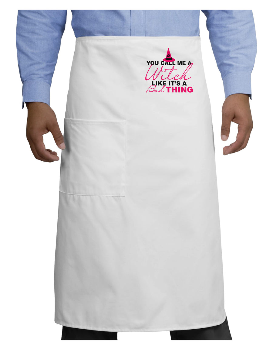 Witch - Bad Thing Text Adult Bistro Apron-Bistro Apron-TooLoud-White-One-Size-Adult-Davson Sales