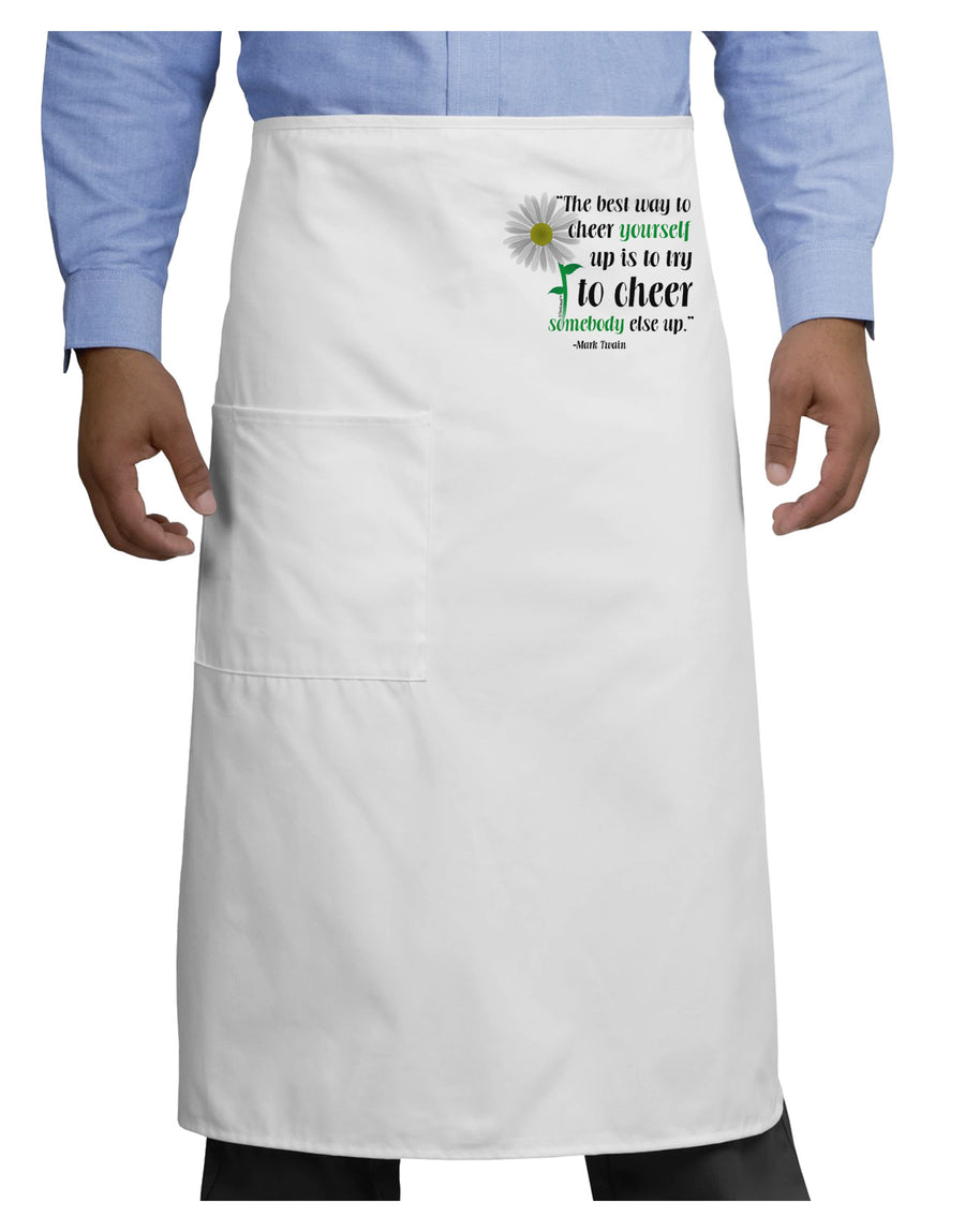 Cheer Yourself Up Mark Twain Adult Bistro Apron-Bistro Apron-TooLoud-White-One-Size-Adult-Davson Sales