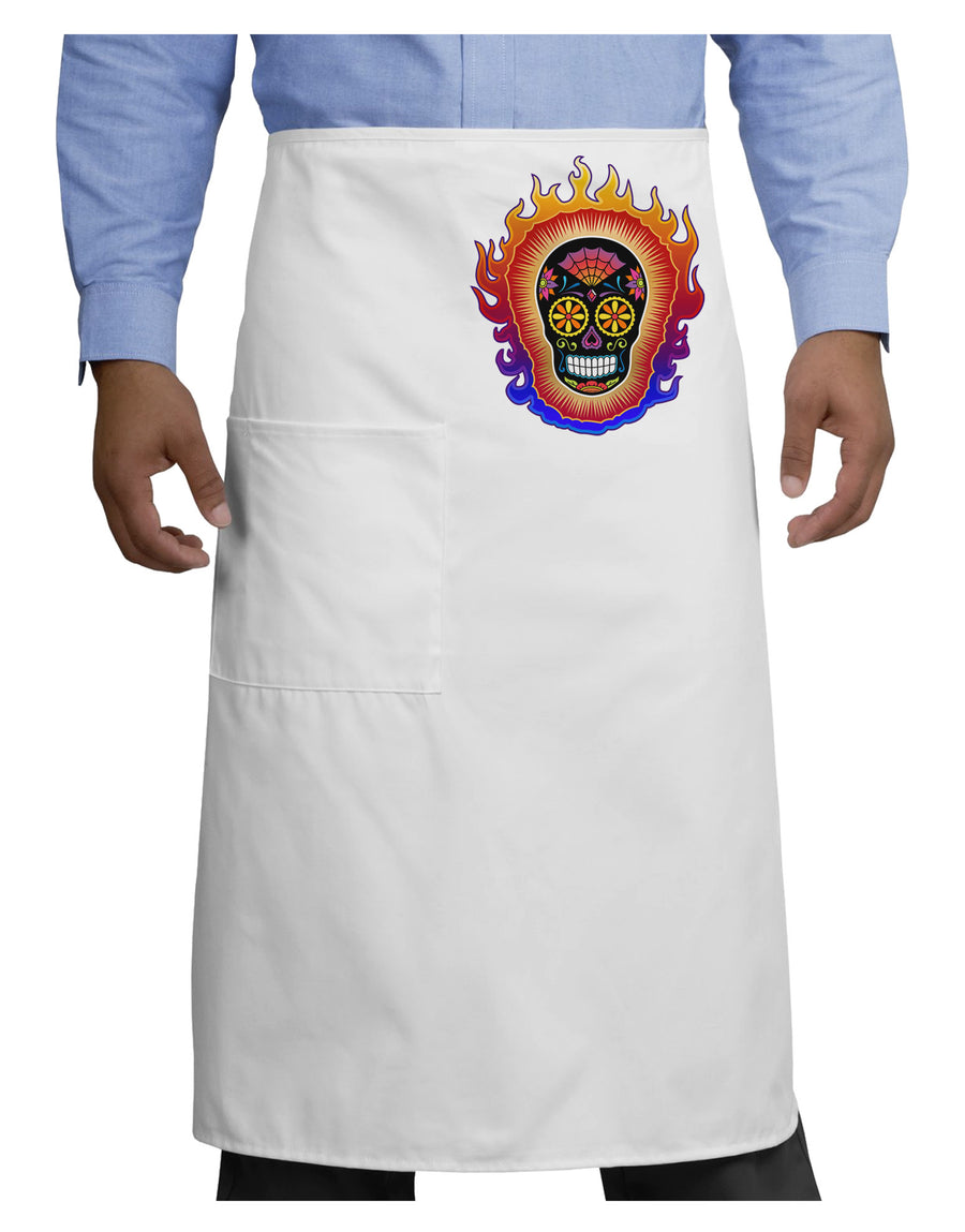 Sacred Calavera Day of the Dead Sugar Skull Adult Bistro Apron-Bistro Apron-TooLoud-White-One-Size-Adult-Davson Sales