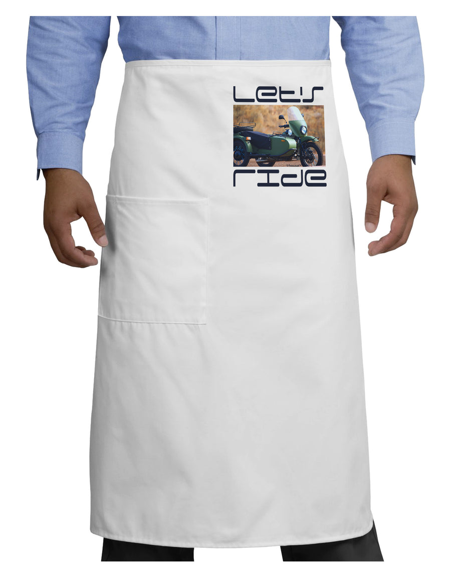 Lets Ride Sidecar Motorcycle Adult Bistro Apron-Bistro Apron-TooLoud-White-One-Size-Adult-Davson Sales