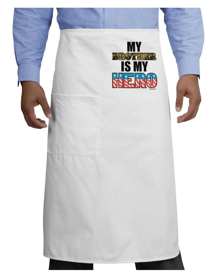 My Brother is My Hero - Armed Forces Adult Bistro Apron by TooLoud-Bistro Apron-TooLoud-White-One-Size-Adult-Davson Sales