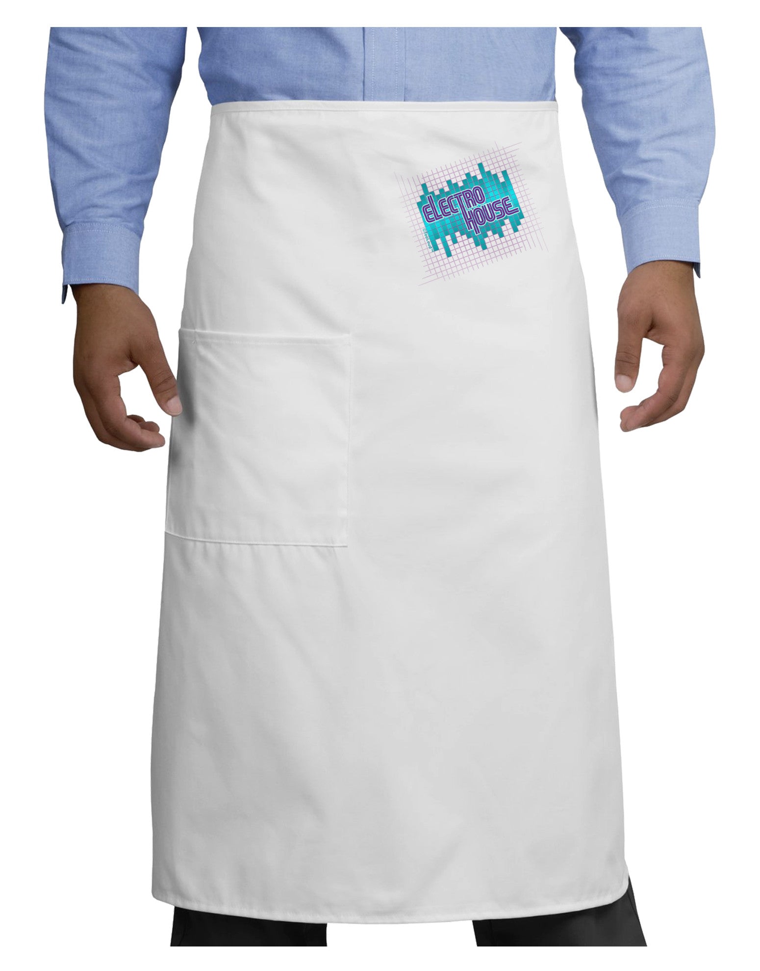 Electro House Equalizer Adult Bistro Apron-Bistro Apron-TooLoud-White-One-Size-Adult-Davson Sales