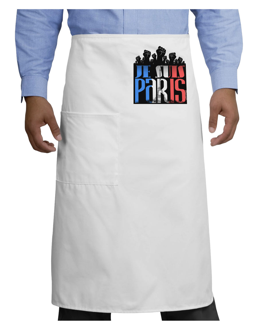 Je Suis Paris - Strong Adult Bistro Apron by-Bistro Apron-TooLoud-White-One-Size-Adult-Davson Sales