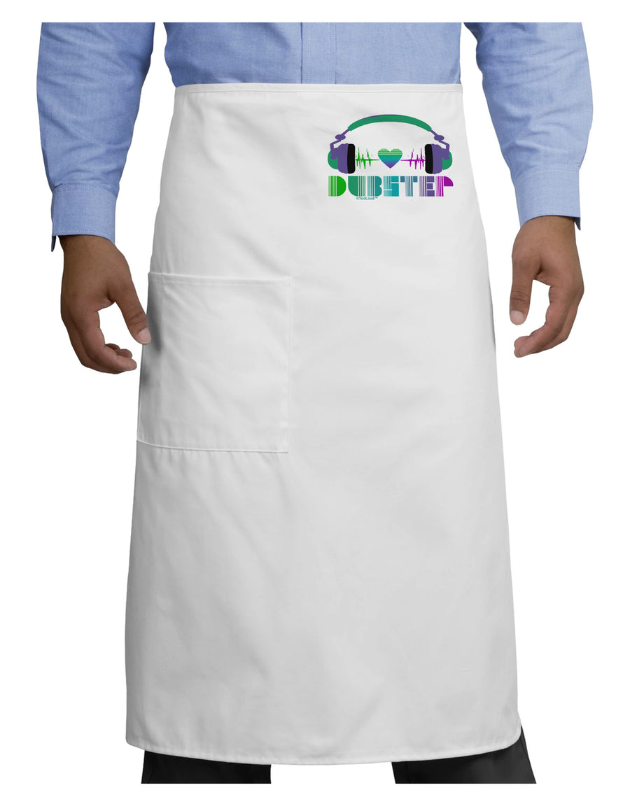 Heart Dubstep Adult Bistro Apron-Bistro Apron-TooLoud-White-One-Size-Adult-Davson Sales