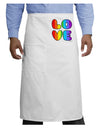 Rainbow LOVE Text Adult Bistro Apron by TooLoud-Bistro Apron-TooLoud-White-One-Size-Adult-Davson Sales