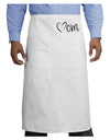 Mom with Brushed Heart Design Adult Bistro Apron by TooLoud-Bistro Apron-TooLoud-White-One-Size-Adult-Davson Sales